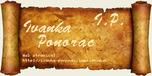 Ivanka Ponorac vizit kartica
